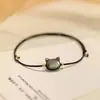Pulseira de Concha de Gato Cabeça de Gato Fofa Fresca Luxo Leve Casal Preto e Branco Gatinho Ano do Dragão Presente de Ano Novo Corda de Mão