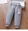 Pantalones Deportivos Casuales para Niñas 2025 Invierno Nuevos Pantalones Deportivos Gruesos con Forro Polar Estilo Coreano para Niñas para Uso al Aire Libre