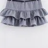 Ropa de Mujer Europea y Americana Transfronteriza Aliexpress Ins de Venta Caliente Moda Pantalones Falda a Cuadros de Corte Ajustado con Cinturón