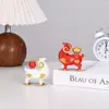 Nueva artesanía auspiciosa de resina de oveja zodiacal, decoración de escritorio para el hogar, linda oveja de la fortuna de dibujos animados, recuerdo de fiesta para el Año de la Oveja