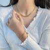 Fábrica de Joias Yunyao Estilo Europeu e Americano Moda Minimalista Aço Titânio Espiga de Trigo Nova Tendência Versátil Dourado Aço Inoxidável Colar