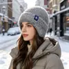 Gorro de Punto Cálido para Exteriores Transfronterizo Invierno Lana Protección Orejas Unisex Gorro de Lana Copo de Nieve Terciopelo Estilo Japonés y Coreano Gorro de Punto