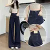 Jeans Azules de Mezclilla Pierna Ancha para Mujer Otoño e Invierno 2025 Nuevo Estilo Caliente Elásticos de Cintura Alta Sueltos Rectos Forrados de Polar
