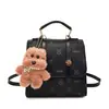 Bolsa Escolar Fashionável Estilo Retrô 2026 Nova Mochila Casual Tendência com Design Estampado, Textura da Moda, Bolsa Elegante Feminina