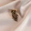 Broche de Coruja Totalmente Cravejado de Diamantes para Mulheres, Alto Padrão, Luxo Leve, Broche de Nicho, Joia Corsage de Animal Cravejada com Diamantes Retrô Atacado