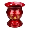 Escupidera roja de boda con tapa, diseño de dragón y fénix en esmalte, cubo de bendición matrimonial, dote de la novia, cubo para orina de uso doméstico