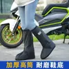 Cobre-sapatos de chuva para homens e mulheres, impermeável, antiderrapante, espessado, resistente ao desgaste, cobre-pés à prova de chuva, cobre-botas de chuva de cano alto para ciclismo em dias chuvosos