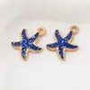 Moda Europeia e Americana Estrela-do-Mar Joias Acessórios Acessórios Liga de Zinco Gotejamento de Óleo Galvanoplastia Pulseira Brincos Acessórios de Joias Venda Direta da Fábrica