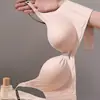 Alças de Ombro com Estampa de Letras, Costas Bonitas, Sutiã Sem Fio para Mulheres, Seio Pequeno, Suporte Lateral, Suporte Macio com Tira de Gel, Sutiã Sem Costura