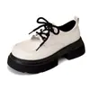 Mocasines Calientes para Mujer 2024 Primavera y Otoño Nuevo Estilo Académico Retro Británico Calle Frita Versátiles Plataforma Zapatos Pequeños de Cuero