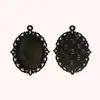 Acessórios para Joias de Liga de Zinco 3,8 Gramas Multicor Formato Oval 18*25mm Base de Renda Oca Vintage DIY Feito à Mão