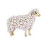 Moda Retro Europeo Minimalista Broche de Cordero Perla Animal Lindo Pin de Temperamento Accesorios Fábrica Venta al por Mayor