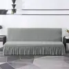 Capa de sofá elástica sem braços, capa de sofá-cama dobrável de cobertura total, acabamento em jacquard, capa protetora à prova de poeira para todas as estações