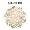 Mantel Individual de Malla PVC Estampado en Oro con Estilo de Lujo Ligero, Mantel para Mesa de Comedor Resistente al Calor Dorado y Plateado, Diseño Floral de Alta Gama para Restaurantes Occidentales, Venta al por Mayor