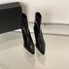 Botines de tacón alto con punta, nueva colección otoño/invierno 2025, estilo europeo y americano, tacón fino, diseño de retazos, color nude, ajustados, botines marrones retro