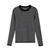 AliExpress Comércio Exterior Roupas Femininas 2026 Moda Estilo Europeu e Americano Versátil Simples Malha Fina Listrada Feminino G866938