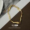 Pulsera de Huesos para Mujer Europea y Americana Oro de 18K Sencilla Moda Personalidad Versátil Diseño Nicho Sentido de Alta Gama Estilo ins Pulsera de Moda