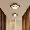 Nueva Lámpara de Techo Decorativa Simple de Madera Maciza Color Nogal Estilo Chino Song Estética para Dormitorio Estudio Balcón Entrada