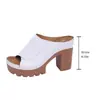 Sandalias de Verano 2026 Comercio Exterior Talla Grande de una Sola Tira Tacón Grueso Suela Gruesa que Aumenta la Altura Boca de Pez Abiertas en la Punta para Playa al Aire Libre para Mujer