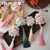 Festival de Medio Otoño Shangjin Conejo de Luna Bordado por Ambos Lados Conejo de Jade Bolsita Perfumada Colgante Borla para Coche Adorno Bolsa de Fragancia Material Floral
