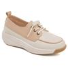 Zapatos de Madre Primavera 2025 Nuevo Estilo Coreano Cómodos Suela Suave Superficie Suave Cuero Transpirable Zapatos Blancos Zapatos Casuales con Plataforma para Mujer