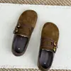 Sapatos Birkenstock de sola grossa femininos 2026 novo outono retrô totalmente fechados sapatos simples Birkenstock versáteis confortáveis mocassins casuais