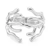 Pulsera Popular Transfronteriza Europea y Americana Moda Personalidad Exagerada Rama Irregular Banda Ancha Apertura de Resorte Brazalete de Metal Joyería