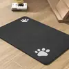 Tapete Simple de Color Sólido para Alimentar Mascotas con Doble Patrón de Huella Blanca, Impermeable y Resistente a Manchas, Tapete Comedor para Perros y Gatos, Venta al por Mayor desde Fabricante