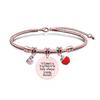 Pulsera Europea y Americana Transfronteriza Acero Inoxidable Pulsera Hueso de Serpiente Día del Maestro Manzana Roja Conmemorativa Regalo Festivo Pulsera Grabable