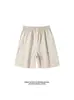 Pantalones cortos ligeros de retazos de verano para hombre con diseño bordado, pantalones casuales, pantalones cortos deportivos de baloncesto de seda helada de secado rápido hasta la rodilla