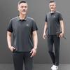 Camiseta de Manga Curta para Pai Roupa Esportiva de Verão Camisa Polo de Seda Gelada Masculina Camisa Casual de Ar Condicionado de Verão para Homens de Meia-idade e Idosos