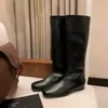 Versão em pele de ovelha, com 4 cm de aumento interno de altura, botas versáteis de sola plana para mulheres, macias, de cano alto, bico quadrado, botas de corte justo, botas longas