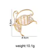 Broche de borboleta de alta qualidade, totalmente cravejado de diamantes com montagem de cobre e zircônia cúbica microcravejada, perfeito para vestidos de noite e trajes formais; direto da fábrica de origem