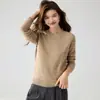 Suéter de Tricô Gola Redonda Bai Cai Veludo Cashmere 2026 Outono Inicial Novo Suéter Versátil de Textura Macia