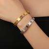 Pulseira simples vazada de aço titânio moda europeia e americana transfronteiriça para mulheres, senso de alta qualidade, eletrocardiograma criativo, pulseira que não desbota