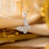 Colar de Alta Qualidade Elegante Luxo Leve com Microincrustação Completa de Zircônio em Cobre para Mulheres, Galvanizado a Ouro Real, Corrente de Clavícula Delicada Simples, Corrente de Pescoço