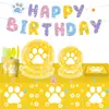 Nuevos Suministros para Fiesta de Patas de Perro Decoración de Cumpleaños Diseño de Fiesta Accesorios Platos de Papel Vasos de Papel Manteles Desechables Servilletas de Papel