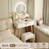 Tocador pequeño de 50 cm, diseño minimalista y moderno, adecuado para dormitorios pequeños, tocador de noche con espejo