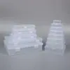 Caja de embalaje rectangular de plástico transparente, caja de exhibición de herramientas de ferretería, caja de embalaje para artículos pequeños, caja de almacenamiento de cuentas y botones