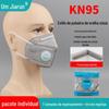 KN95 Máscara de válvula de respiração de carvão ativado Máscara anti-poeira industrial de 7 camadas espessada montada na cabeça com tira de esponja