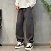 Nueva Tendencia Otoñal Marca Pantalones Deportivos Casuales con Puño en Forma de Guadaña para Hombre Sueltos Peso Pesado Caída Versátiles Deportivos Casuales Pantalones Largos