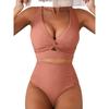 2025 Exportación Nuevo Sexy Push-Up Talla Grande Bikini para Mujer Europeo y Americano Vacaciones en la Costa Traje de Baño de Dos Piezas