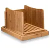 En stock Cortador de Pan de Bambú Multifuncional para Cocina Plato para Migas de Pan Cortador de Tostadas