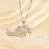 Collar con Colgante de Elefante con Diamantes Completos de Estilo Europeo y Americano, Creativo y Único, Diseño de Nicho, Colgante Animal Deslumbrante de Diseño Versátil