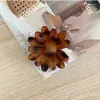 Pinza para el pelo de acrílico esmerilado con estampado de leopardo pequeño color ámbar, transfronteriza, básica, versátil, para coleta media, para la parte posterior de la cabeza