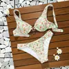 Aliexpress Novo Biquíni Sexy Europeu e Americano Tendência Transfronteiriça Fresco Estampado Maiô Dividido Maiô para Praia e Fontes Termais