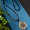 Colgante de Cuerda de Brújula Tianzhu Babao de Alta Calidad, Collar de Cuerda Trenzada Hecho a Mano con Cabeza de Buda de Cuerda, Colgante de Jade Xizang para Hombres y Mujeres
