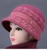 Sombrero de invierno para mujer de mediana edad y anciana, sombrero cálido para madre, grueso con forro polar, sombrero viejo, sombrero de cuenca para abuela, sombrero viejo de lana tejida