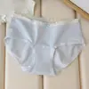 Pantaletas antibacterianas de algodón puro para mujer 7A con entrepierna extendida, entrepierna 100% algodón, algodón para bebé clase A, cómodas y holgadas, con bordes de volantes