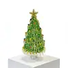 Árvore de Natal de Vidro Zibo 15cm Artesanato de Vidro Enfeite Árvore de Natal de Vidro em Formato de Coração